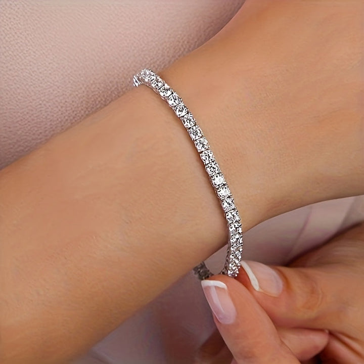 Pulseira de Ténis em Cristal de Ouro Branco