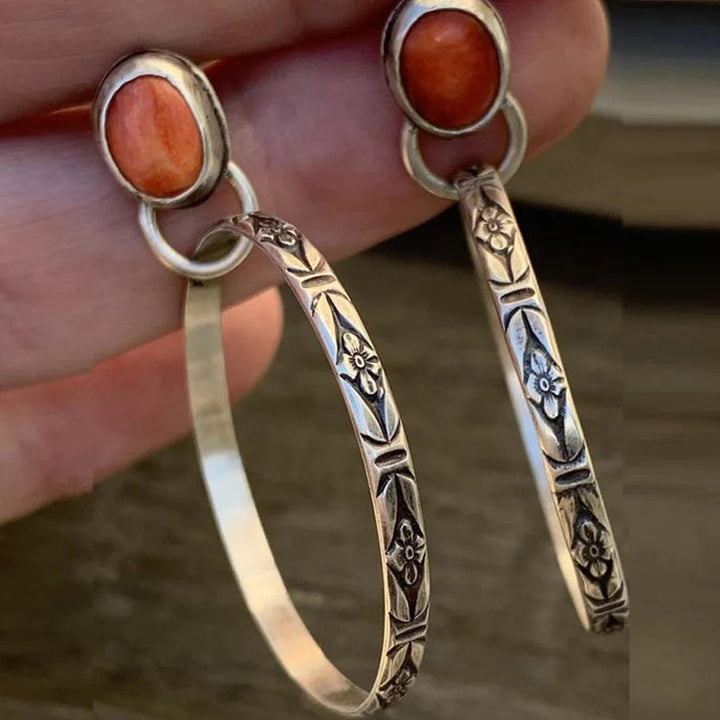 Brincos Vintage Onyx Boho Chic