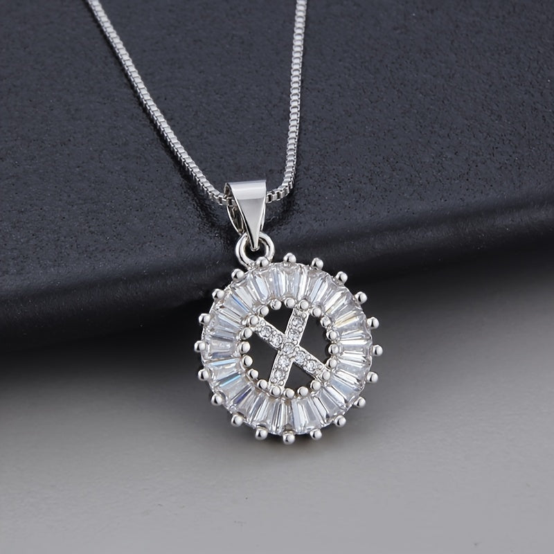 Colar de Zirconia com Letra Inicial em Ouro Branco