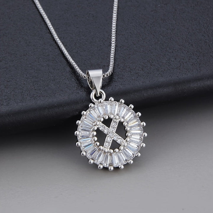 Colar de Zirconia com Letra Inicial em Ouro Branco