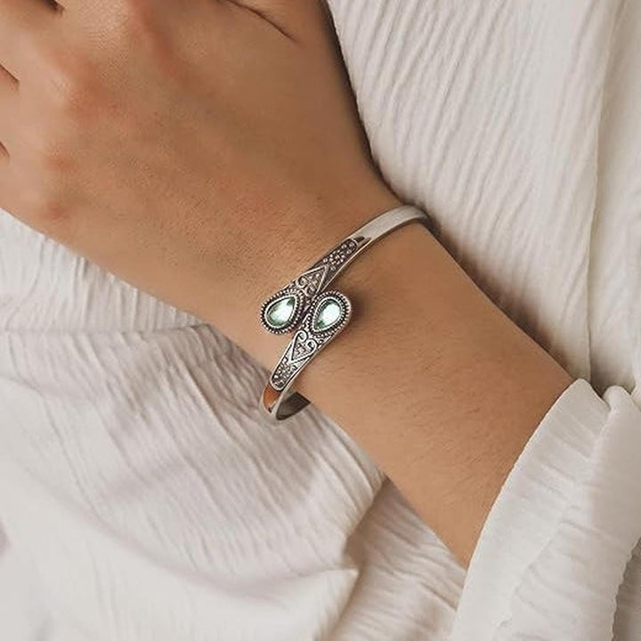 Pulseira de Imitação de Pedra Inlay em Estilo Étnico