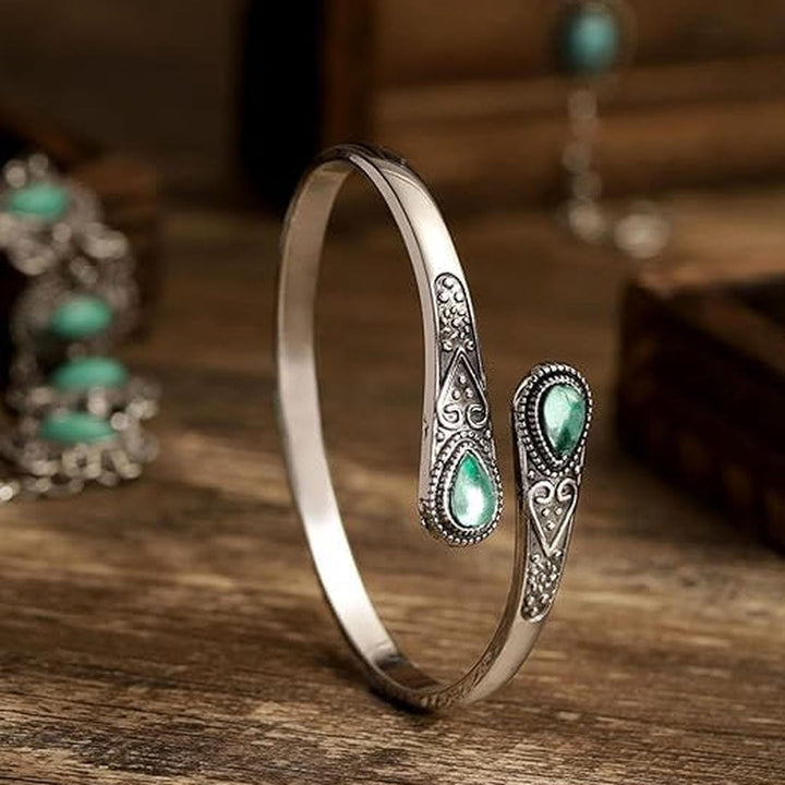 Pulseira de Imitação de Pedra Inlay em Estilo Étnico