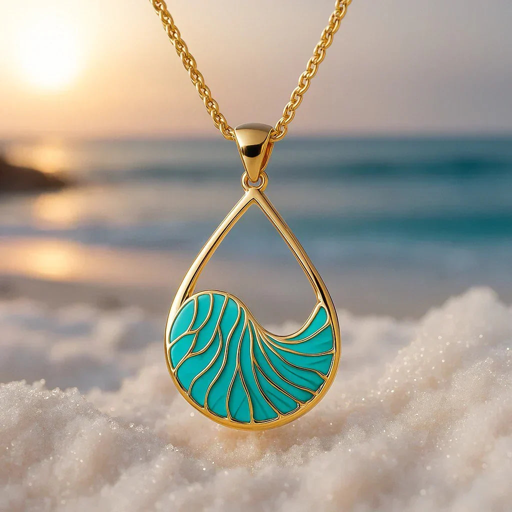 Colar de Charme em Prata com Turquesa Exclusiva