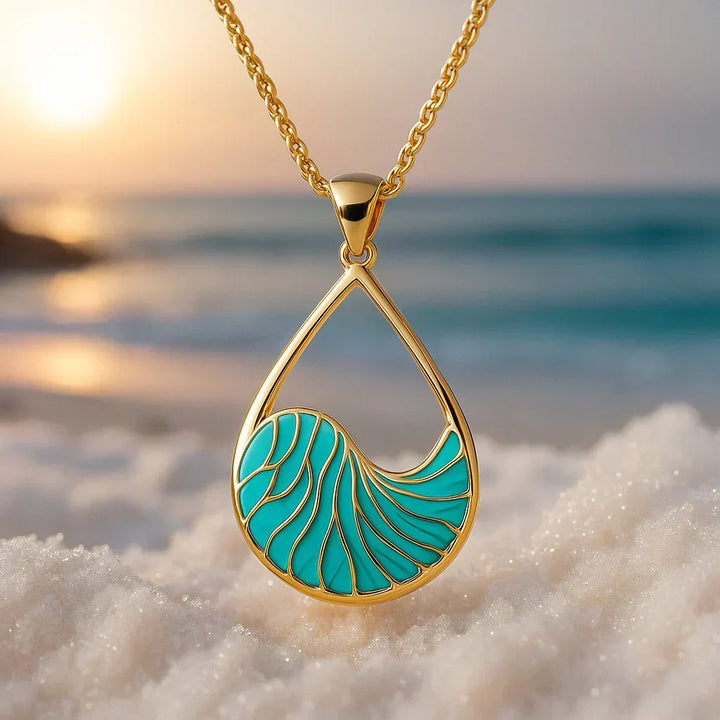 Colar de Charme em Prata com Turquesa Exclusiva