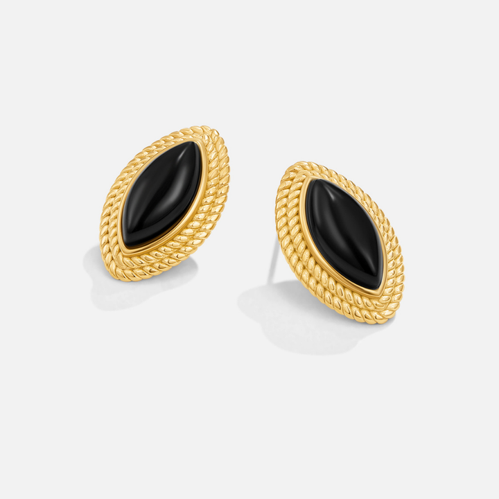 Brincos Madison - Preto e Dourado