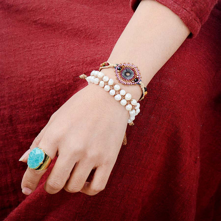 Anel Sofisticado de Amazonite Azul