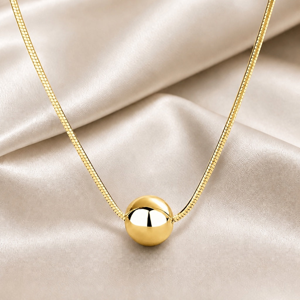 Colar Beadball em Ouro Branco