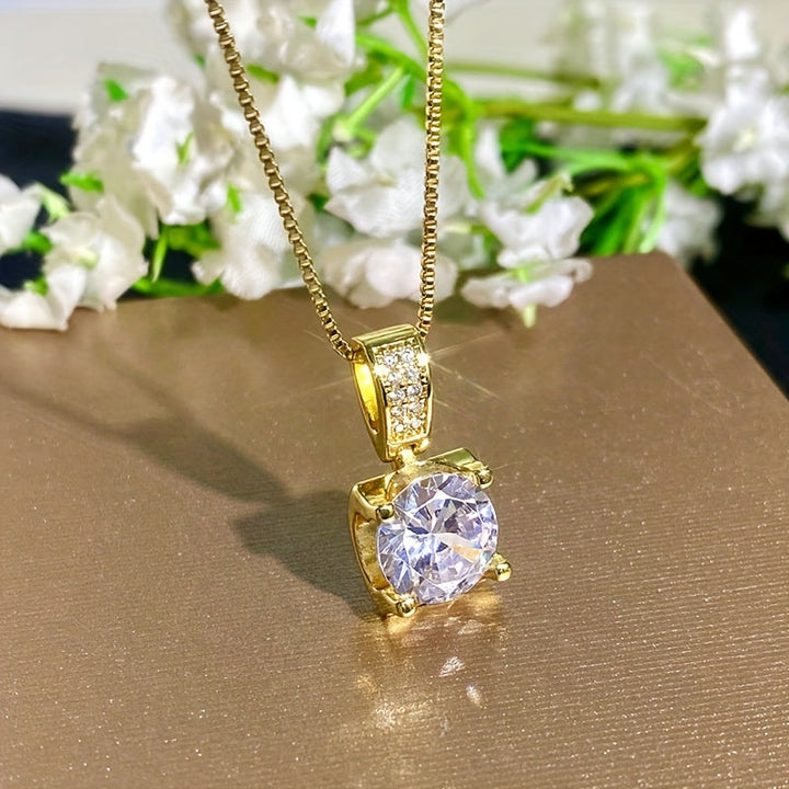 Colar Pendente de Zircônia Cubica em Ouro Branco