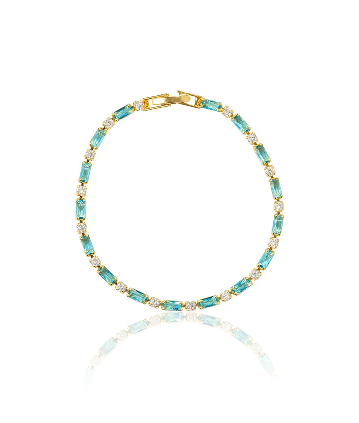 Pulseira de Turquesa Natural Dourada Atemporal