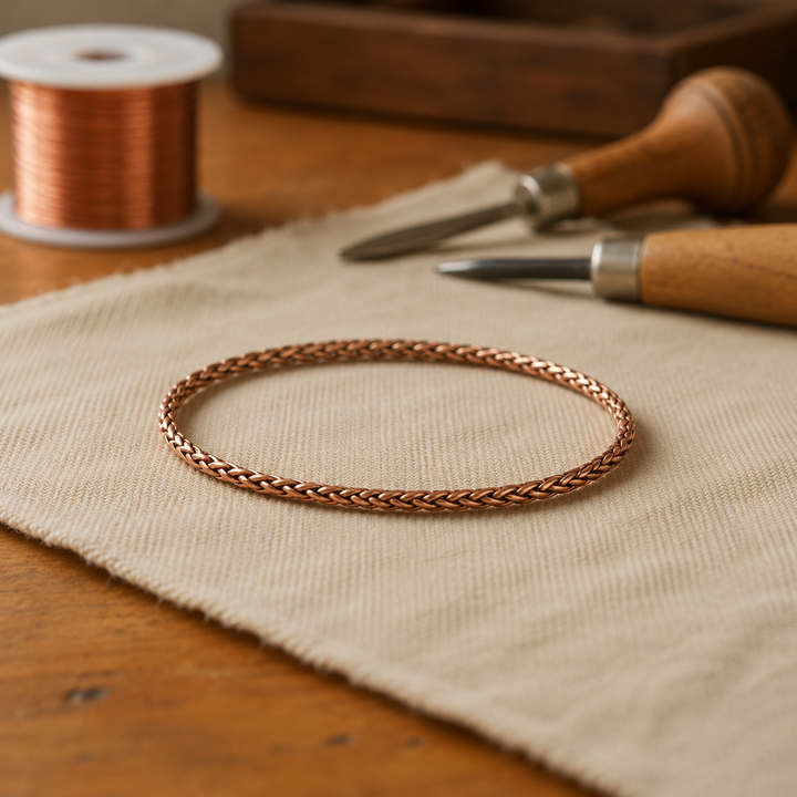 Pulseira de Cobre Trançada