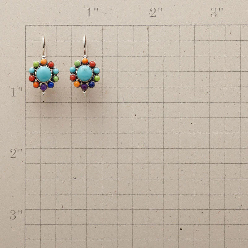 Brincos de Argola Turquesa Multi-Cores Chic