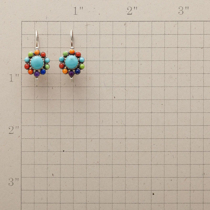 Brincos de Argola Turquesa Multi-Cores Chic