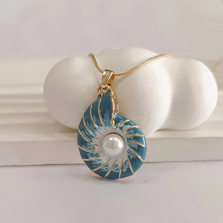 Colar de Concha Azul Pérola