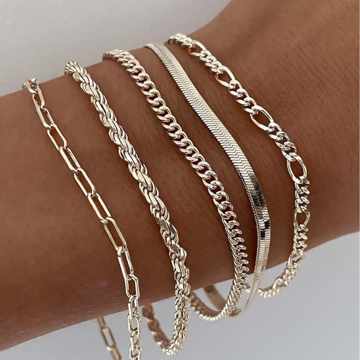 Conjunto de Pulseiras em Camadas Essenciais