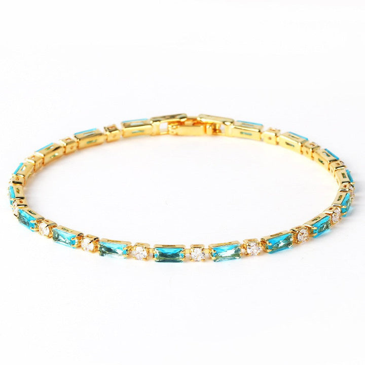 Pulseira de Turquesa Natural Dourada Atemporal