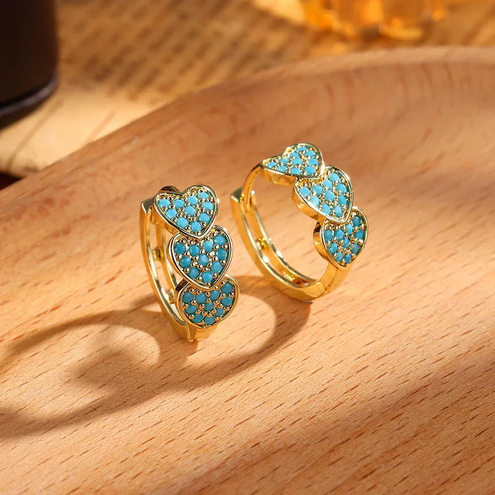 Brincos de Argola em Turquesa Chic
