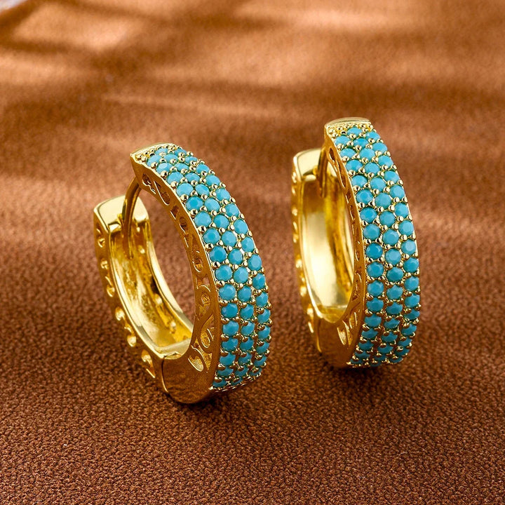 Brincos de Argola em Turquesa Chic
