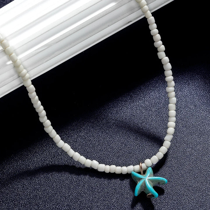 Colar de Estrela do Mar Turquesa Chic