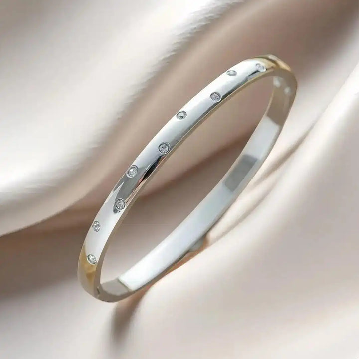 Pulseira de Zircônia Dourada Atemporal