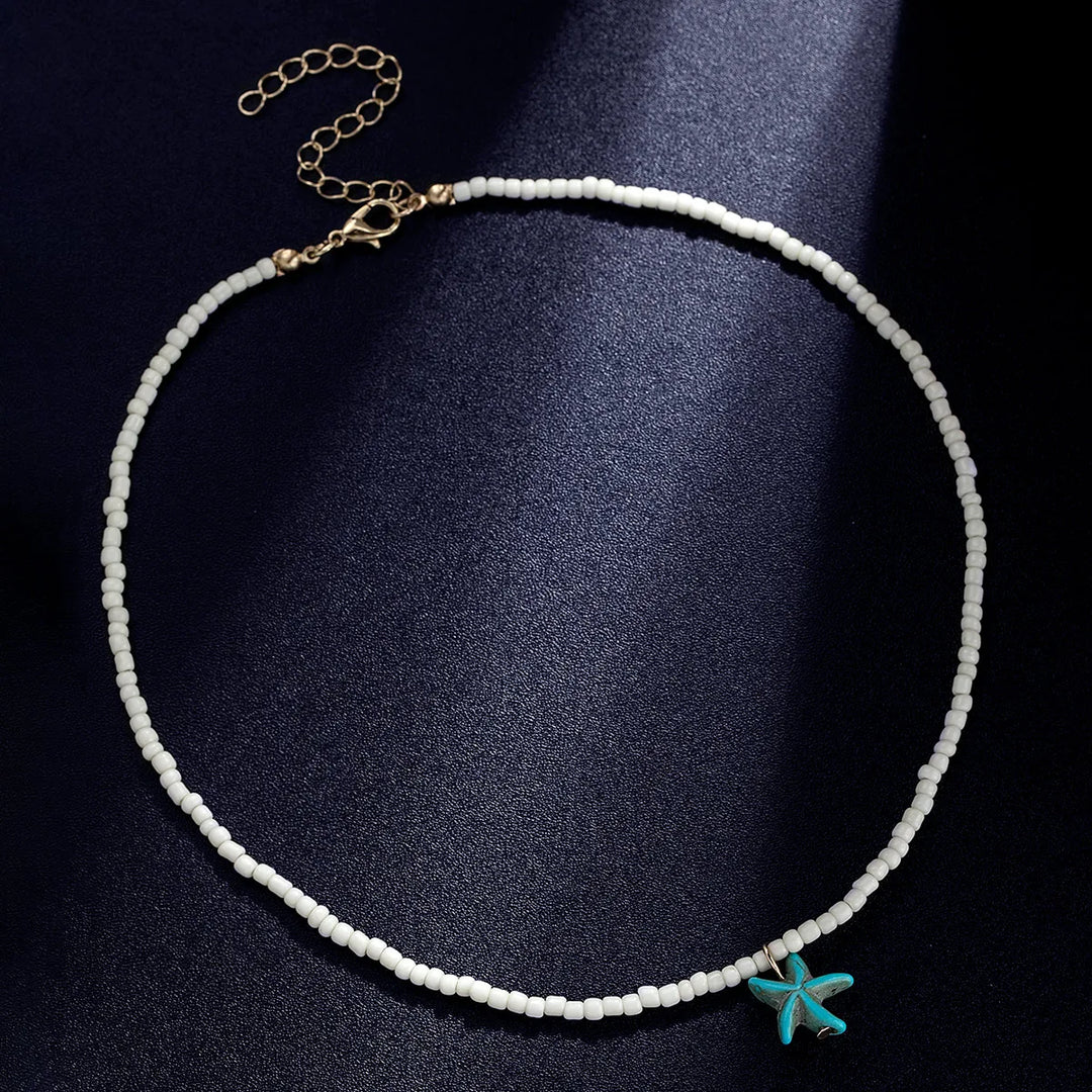 Colar de Estrela do Mar Turquesa Chic