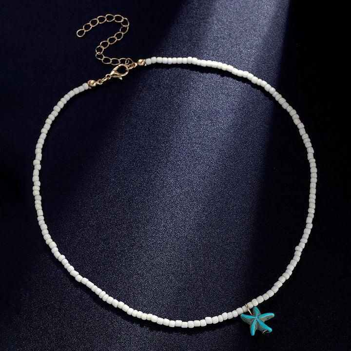 Colar de Estrela do Mar Turquesa Chic