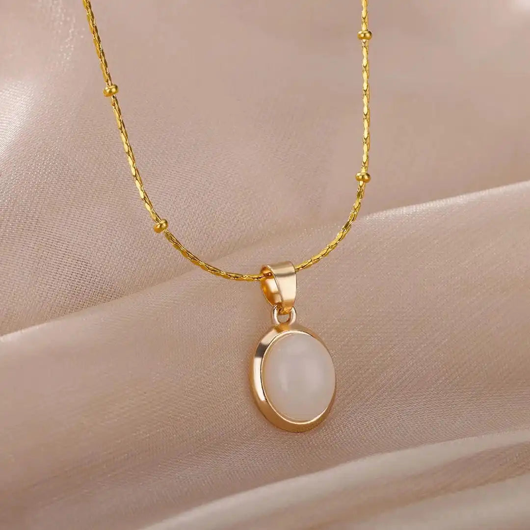 Colar de Ouro Opal Radiance