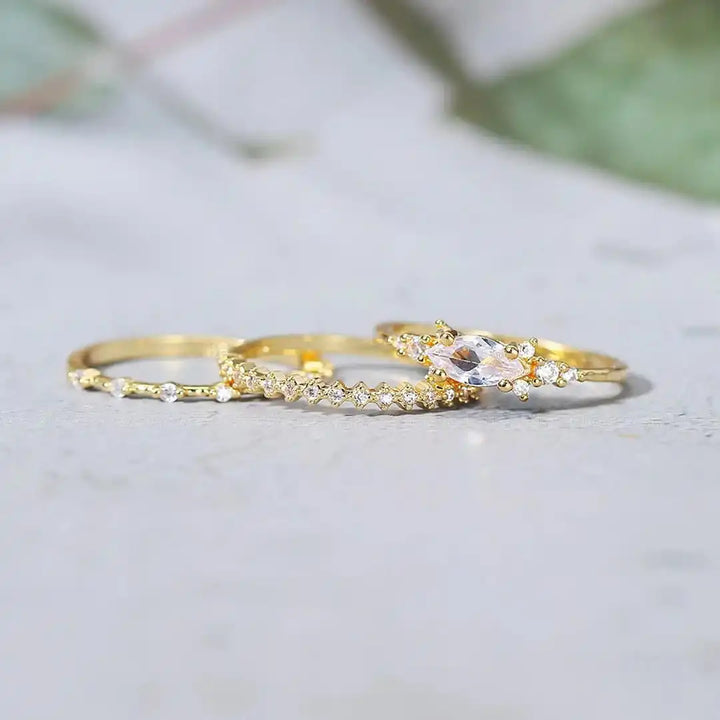 Conjunto de Anéis Mila Dourados
