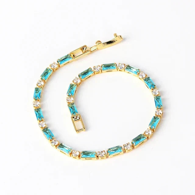 Pulseira de Turquesa Natural Dourada Atemporal