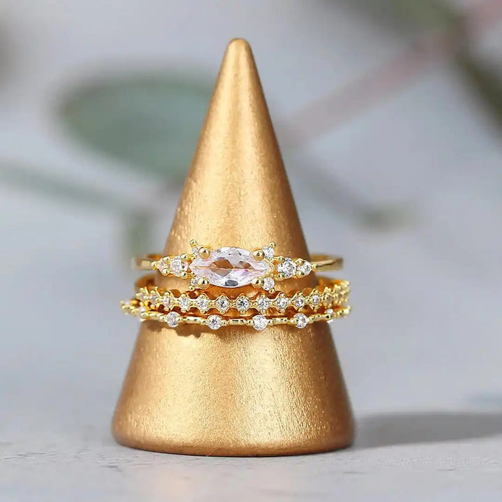 Conjunto de Anéis Mila Dourados
