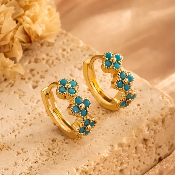 Brincos de Argola em Turquesa Chic