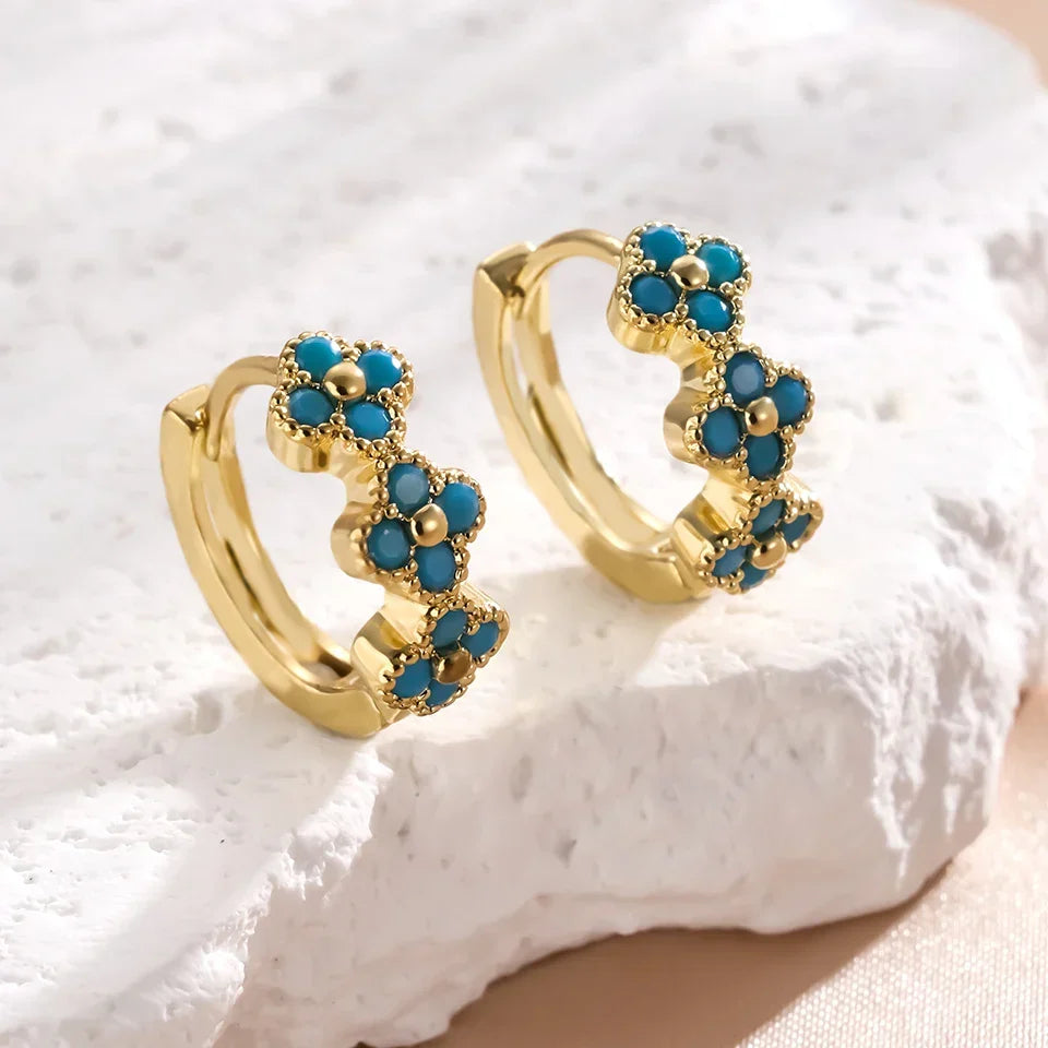 Brincos de Argola em Turquesa Chic