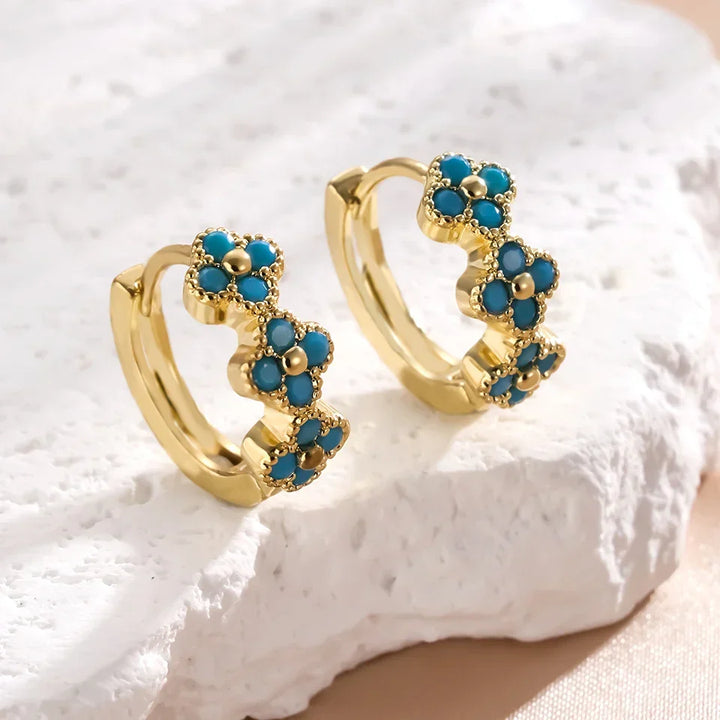 Brincos de Argola em Turquesa Chic