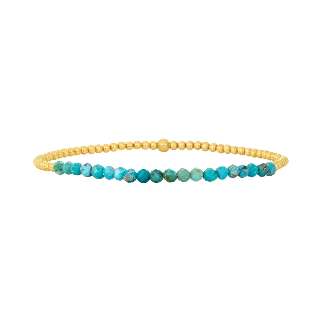 Pulseira de Contas de Turquesa em Ouro 18K Chic