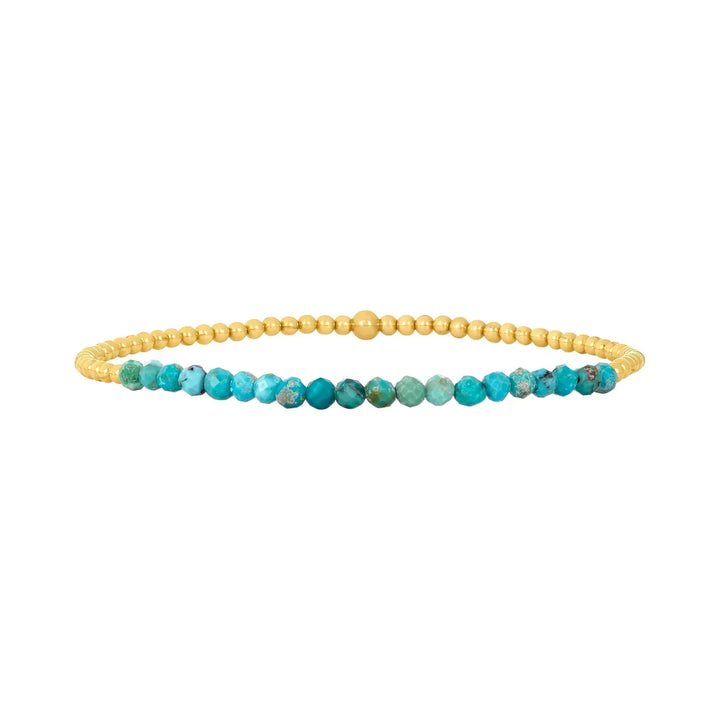Pulseira de Contas de Turquesa em Ouro 18K Chic