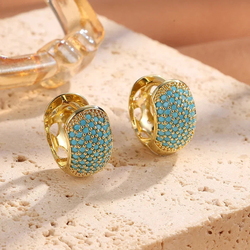 Brincos de Argola em Turquesa Chic