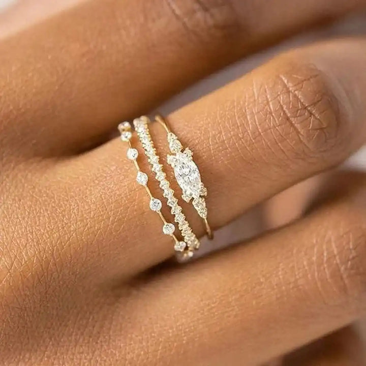 Conjunto de Anéis Mila Dourados