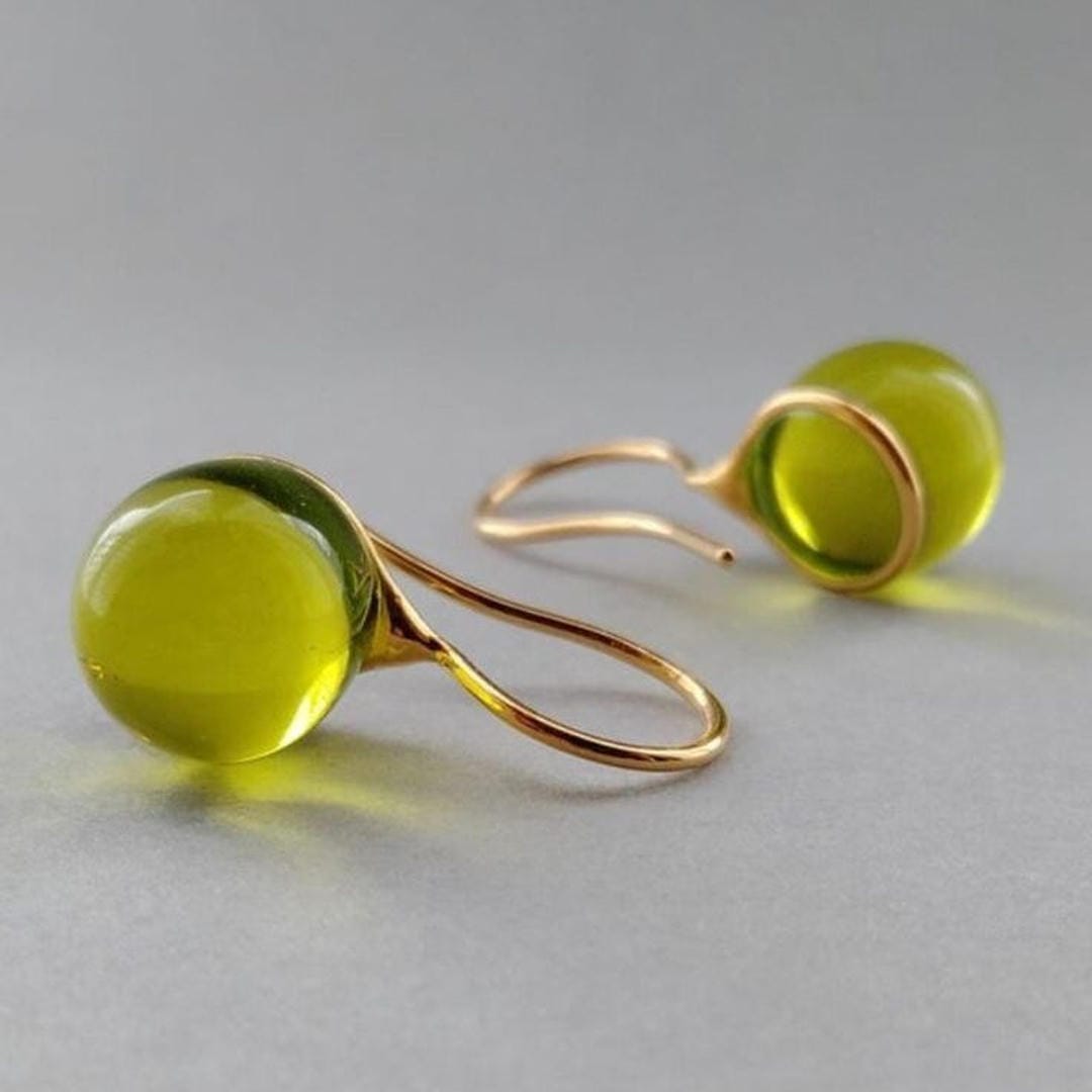 Brincos de Cristal Vintage em Forma de Azeitona