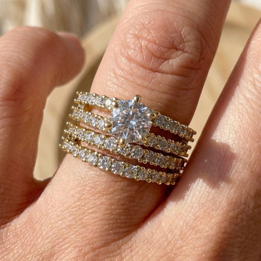 Conjunto de Anéis com Halo Radiante