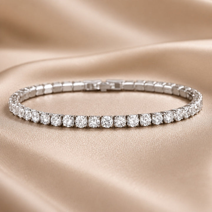 Pulseira de Ténis em Cristal de Ouro Branco