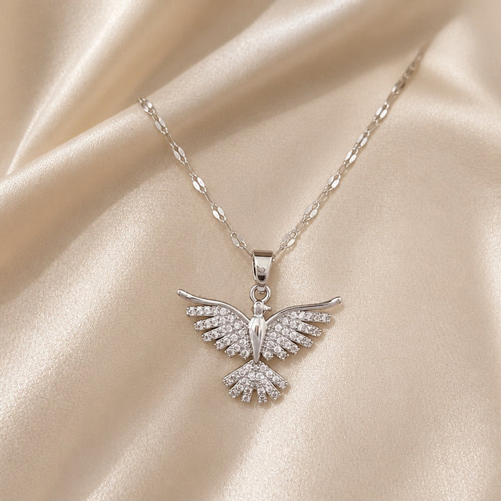 Colar de Zircônia Fénix em Ouro Branco