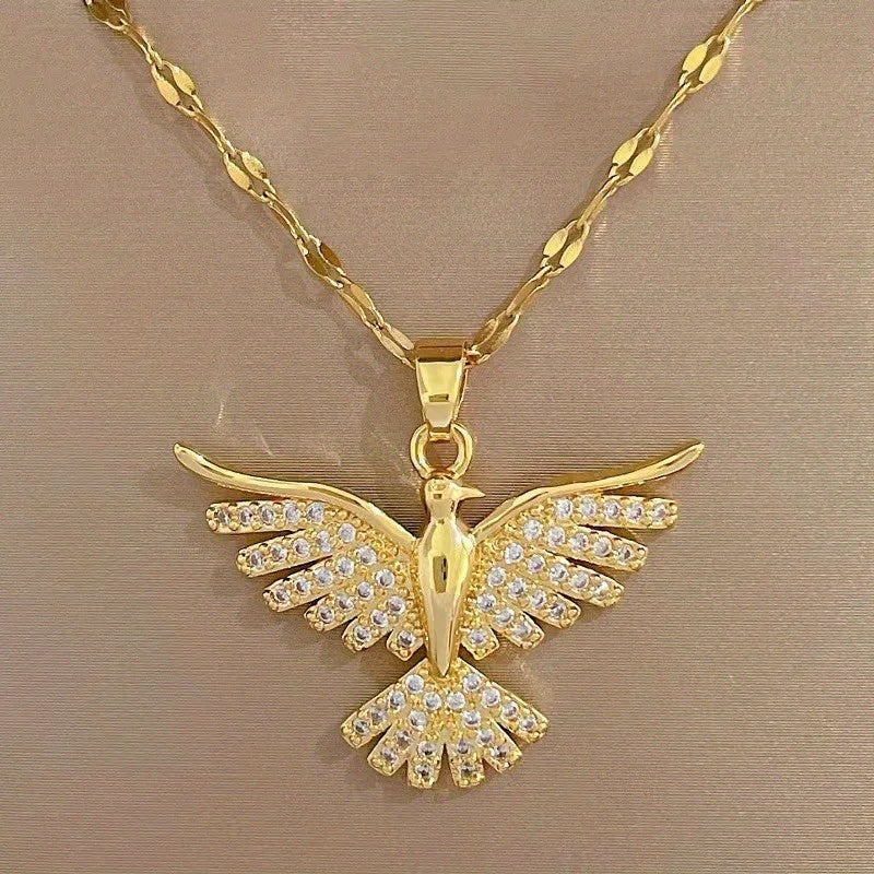 Colar de Zircônia Fénix em Ouro Branco