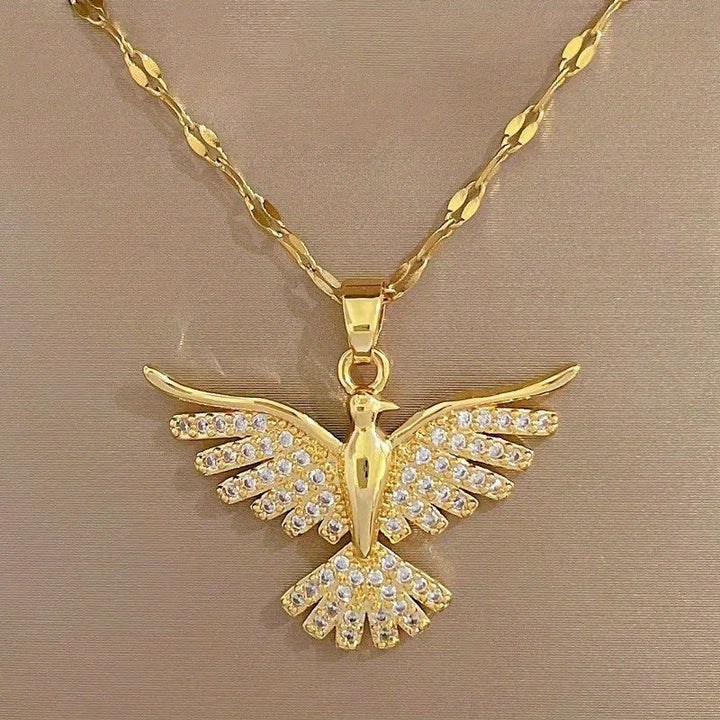 Colar de Zircônia Fénix em Ouro Branco