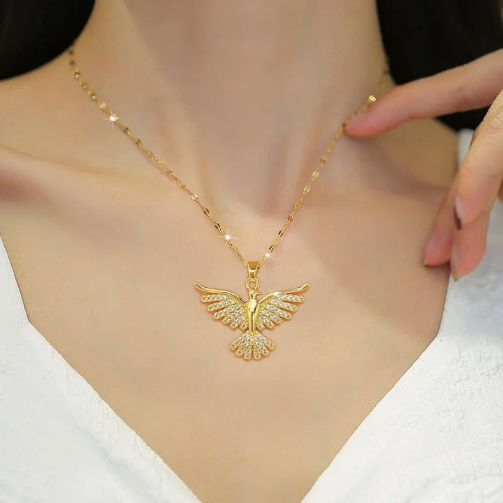 Colar de Zircônia Fénix em Ouro Branco