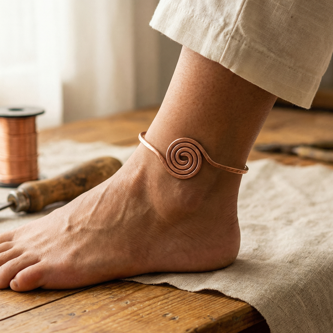 Pulseira de Cobre em Espiral
