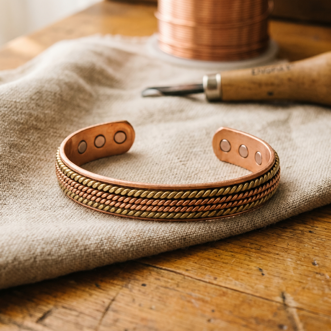 Pulseira de Cobre Forjada