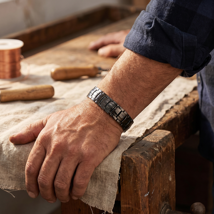 Pulseira de Cobre para Homem em Ocre