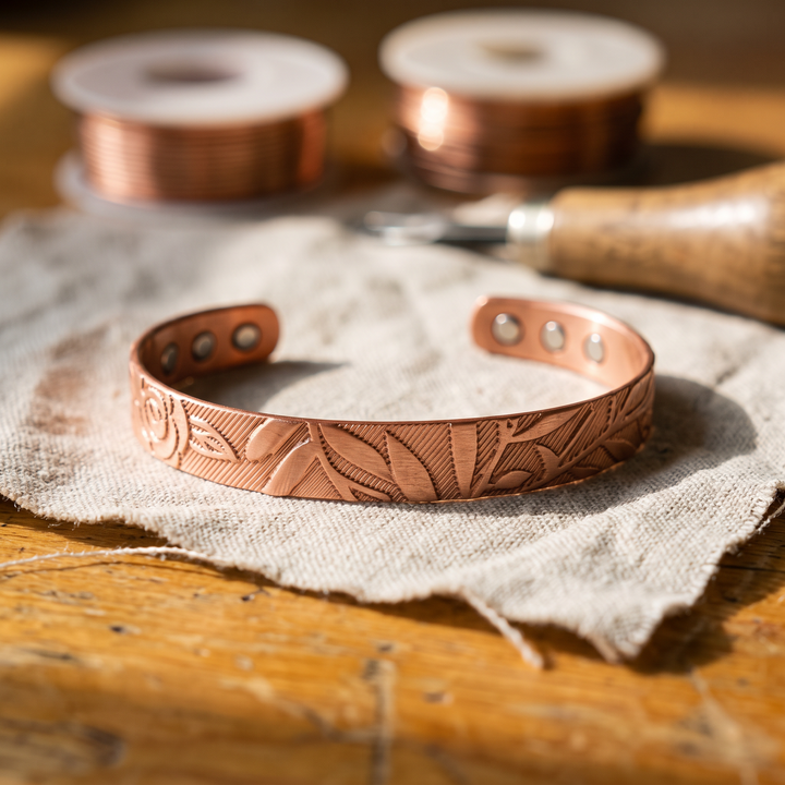 Pulseira de Cobre com Folha