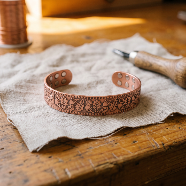 Pulseira de Cobre em Madeira