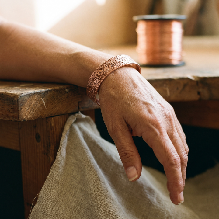 Pulseira de Cobre em Madeira