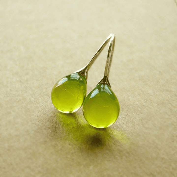 Brincos de Cristal Vintage em Forma de Azeitona